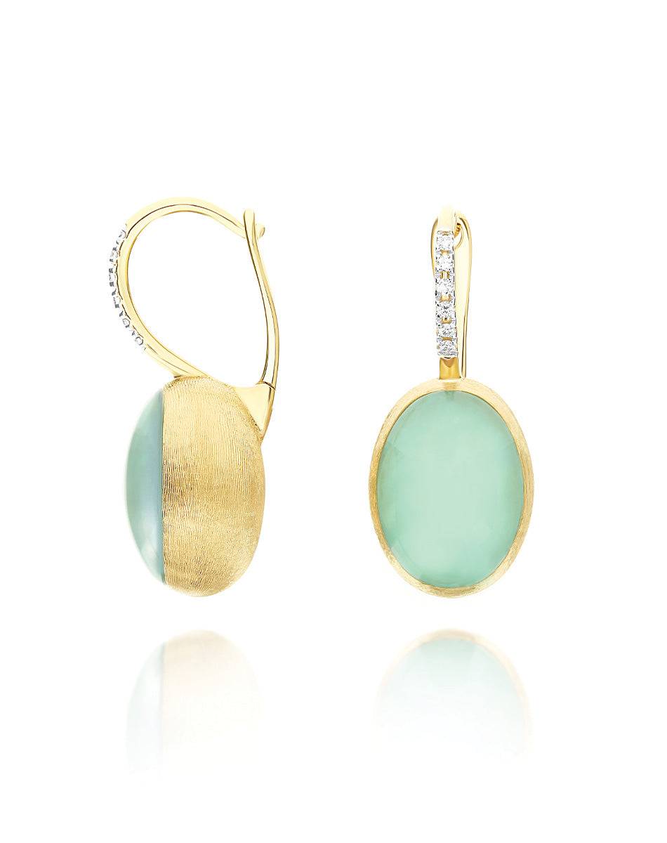 Nanis Orecchini Ciliegine Lattementa "Boules" in oro inciso, diamanti, crist – Nanis Italian Jewels Italy