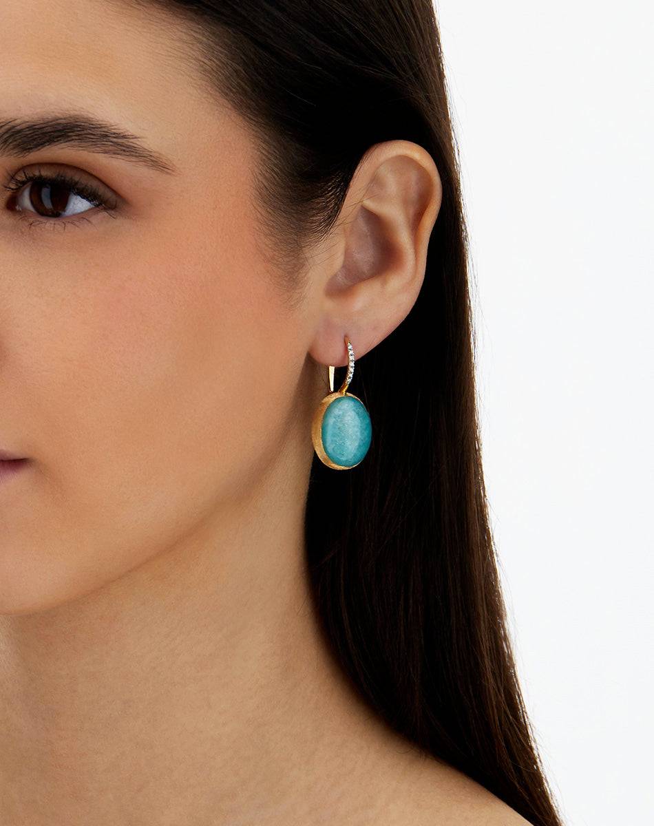 Nanis Orecchini Ciliegine Anice "Boules" in oro inciso, diamanti, cristallo – Nanis Italian Jewels Qualità