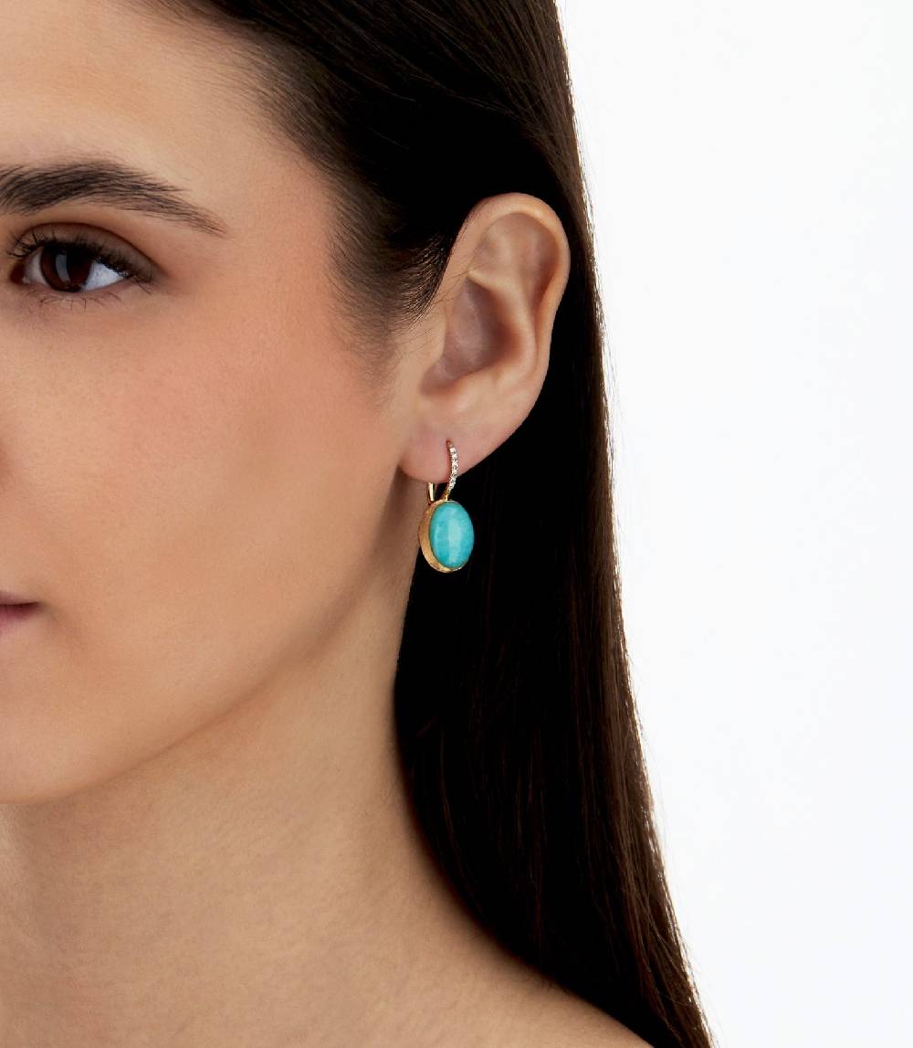 Nanis Orecchini Ciliegine Anice "Boules" in oro inciso, diamanti, cristallo – Nanis Italian Jewels Vendita