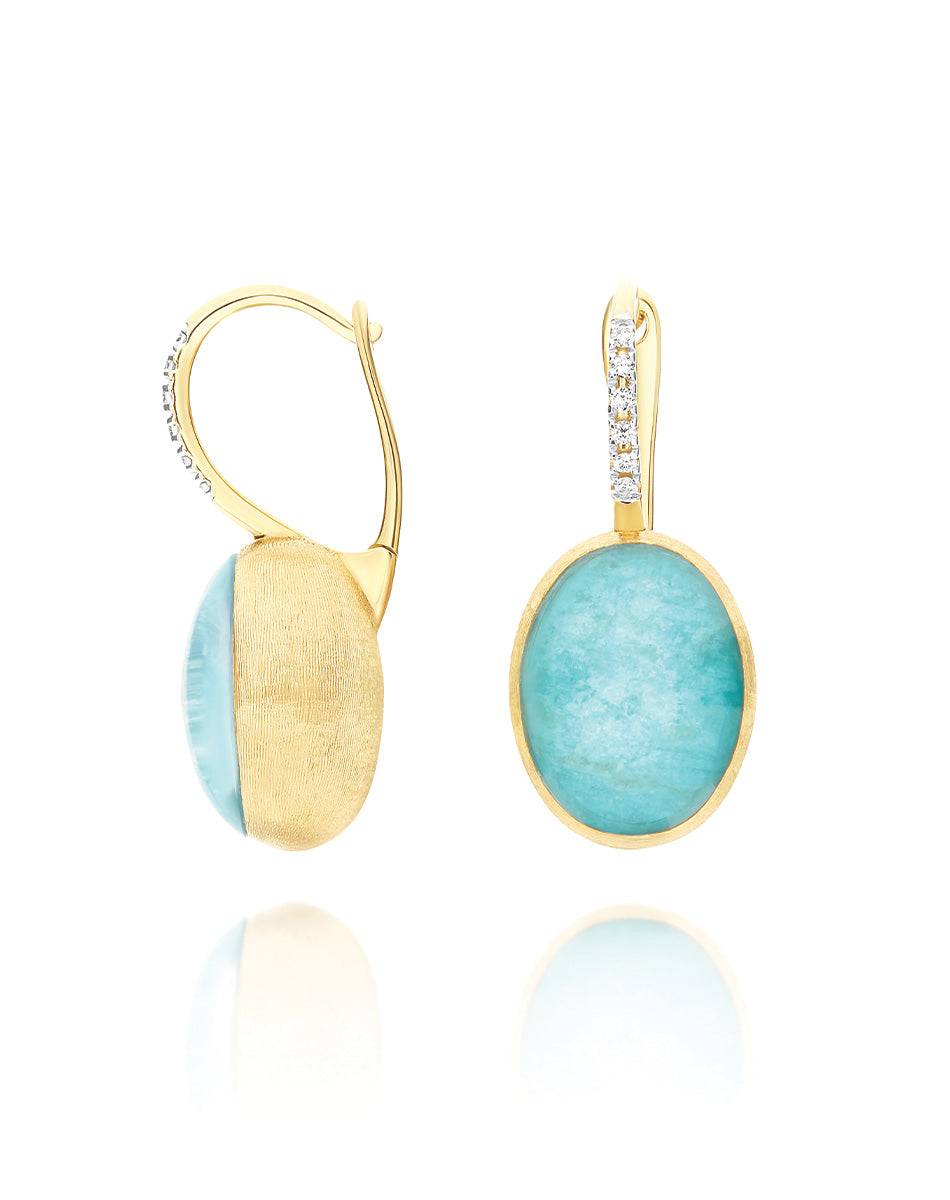 Nanis Orecchini Ciliegine Anice "Boules" in oro inciso, diamanti, cristallo – Nanis Italian Jewels Vendita