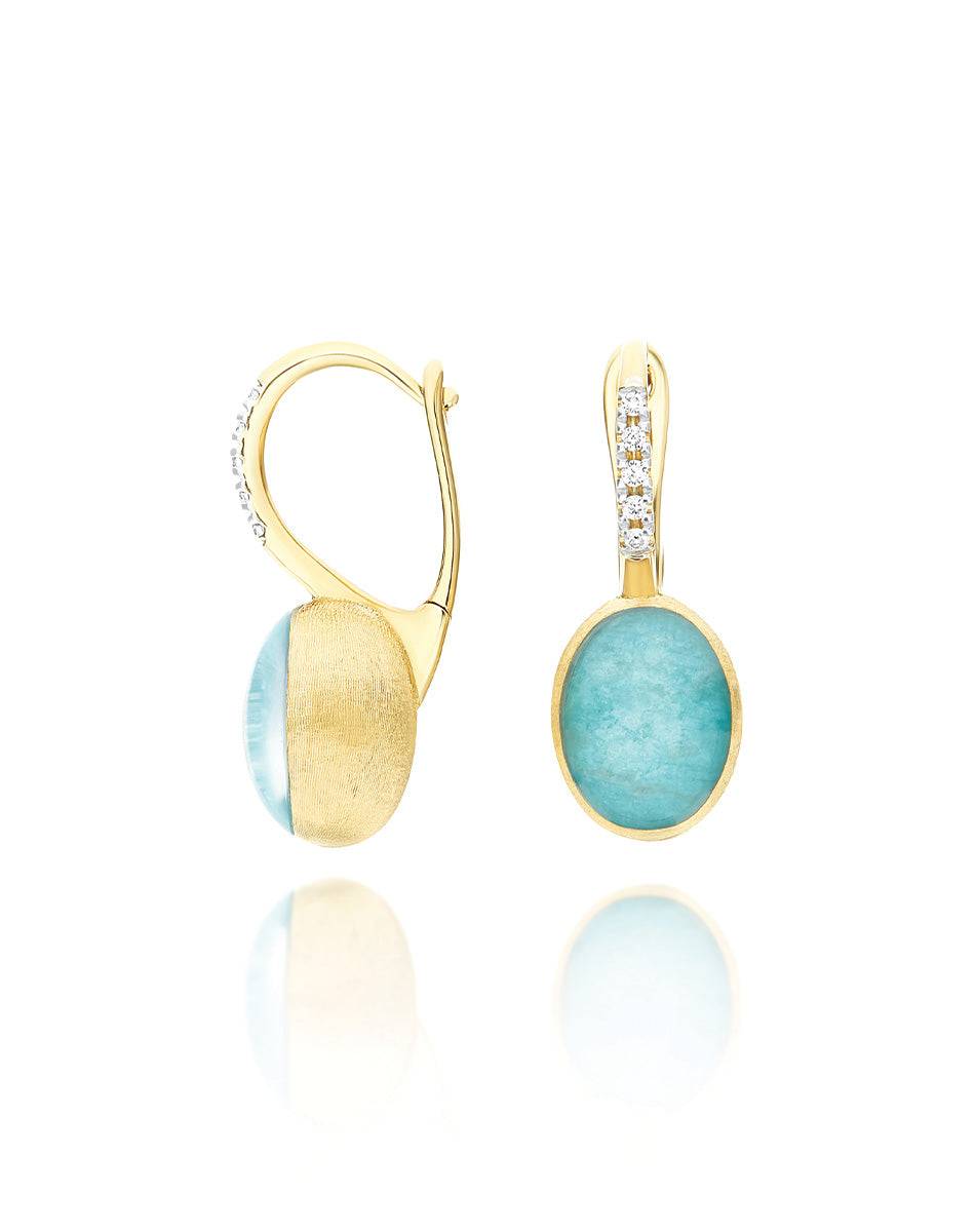 Nanis Orecchini Ciliegine Anice "Boules" in oro inciso, diamanti, cristallo – Nanis Italian Jewels Promozione