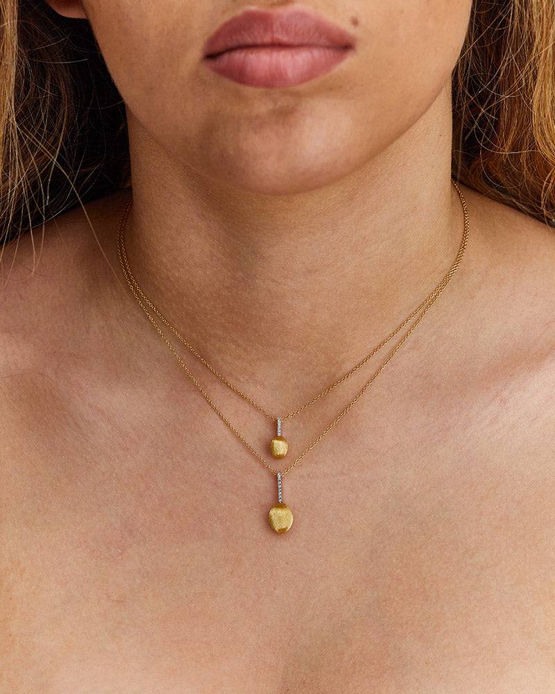 Nanis Collana "DANCING ÉLITE" pendente con ciondolo in oro e barrette di dia – Nanis Italian Jewels Online