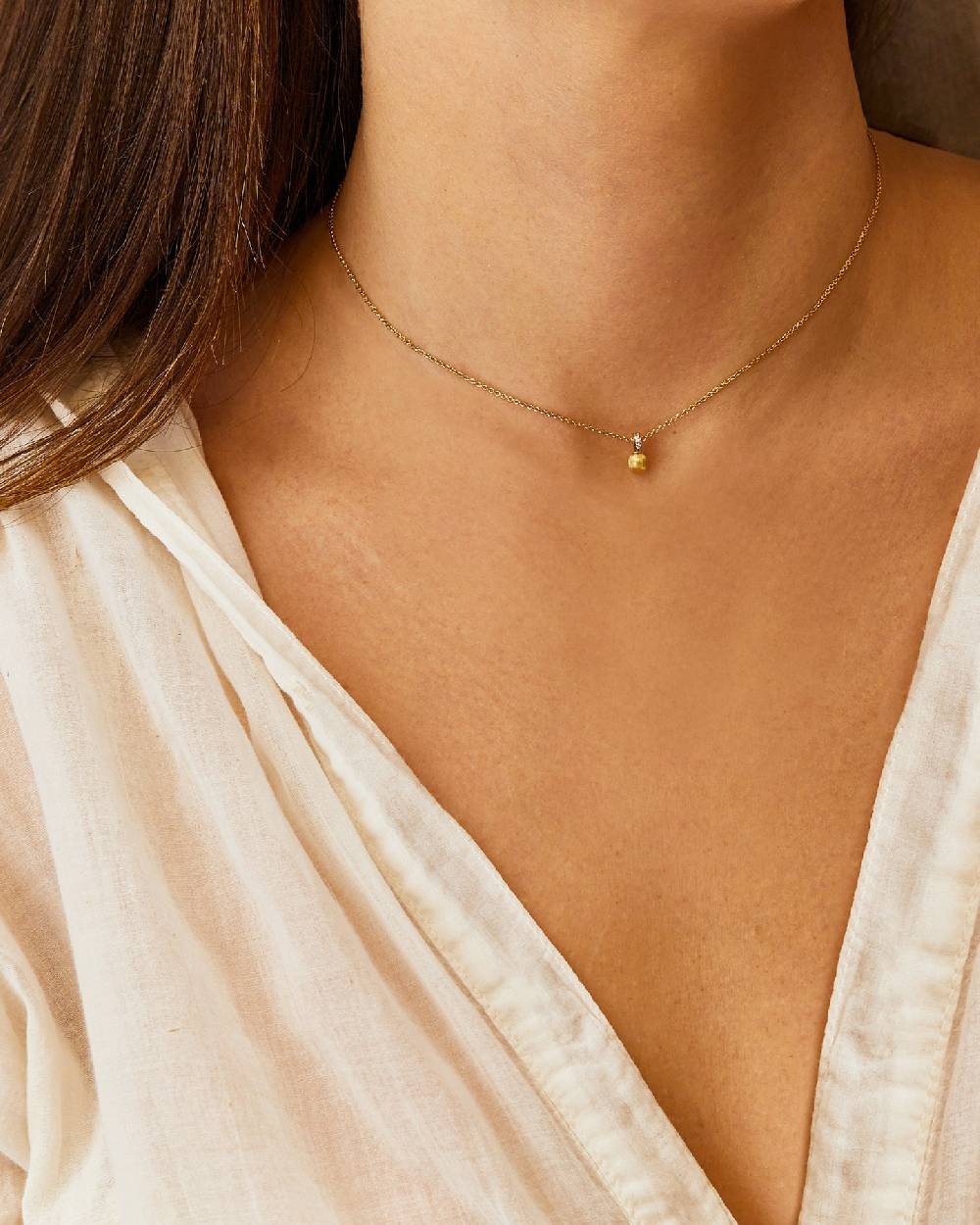 Nanis Collana "DANCING ÉLITE" con ciondolo piccolo in oro e accenti di diama – Nanis Italian Jewels In Vendita