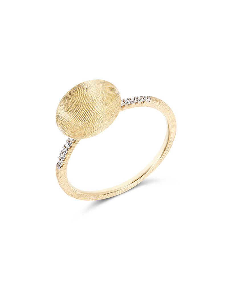 Nanis Anello "DANCING ÉLITE" con boule in oro incisa a mano e pavé di diaman – Nanis Italian Jewels Novità