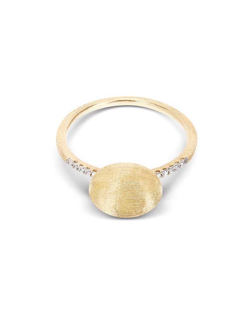 Nanis Anello "DANCING ÉLITE" con boule in oro incisa a mano e pavé di diaman – Nanis Italian Jewels Novità
