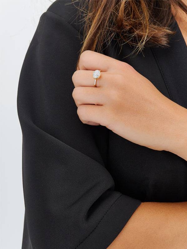 Nanis Anello di fidanzamento "DANCING ÉLITE" romantico in oro e diamanti (pi – Nanis Italian Jewels Offerta