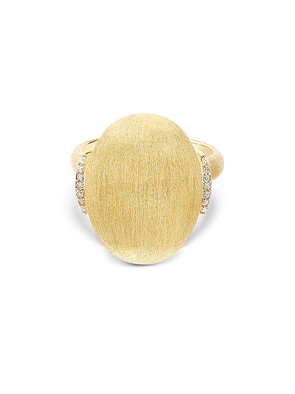 Nanis Anello "DANCING ÉLITE" con boule in oro e accenti di diamante (grande) – Nanis Italian Jewels In Vendita