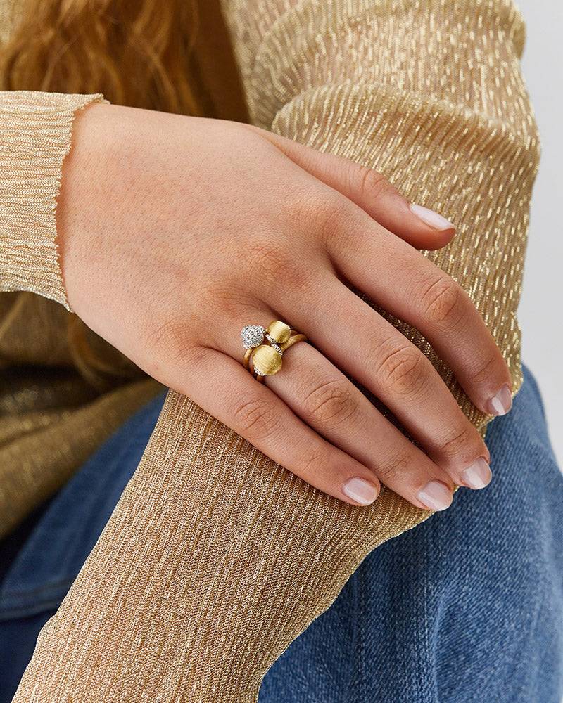 Nanis Anello "DANCING ÉLITE" con boule in oro e accenti di diamante (medio) – Nanis Italian Jewels Saldi