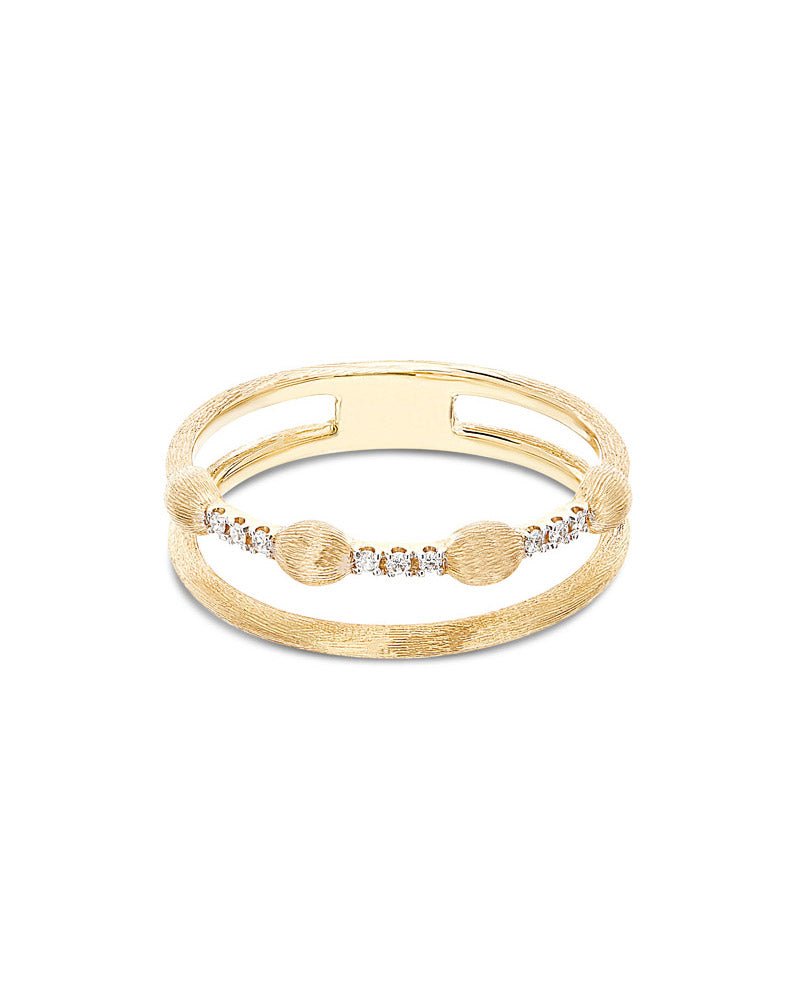 Nanis Anello "DANCING ÉLITE" a doppia fascia con boules in oro e barrette di – Nanis Italian Jewels Vendita Economica