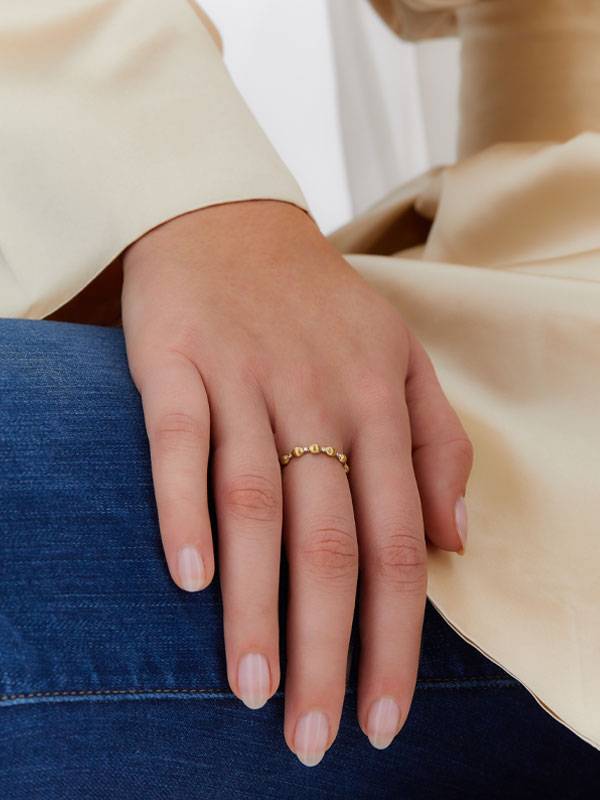 Nanis Anello "DANCING ÉLITE" con accenti di diamante e piccole boules in oro – Nanis Italian Jewels I Più Venduti