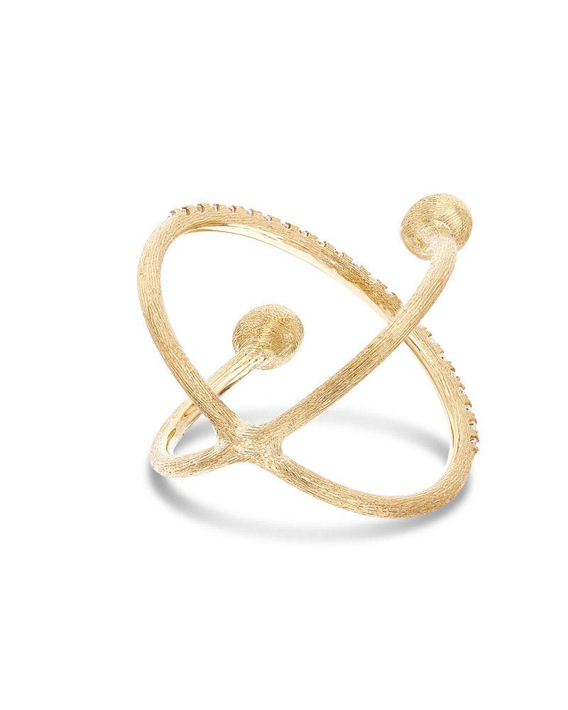 Nanis Anello ad incrocio "DANCING ÉLITE" con boules incise a mano in oro e d – Nanis Italian Jewels Nuova