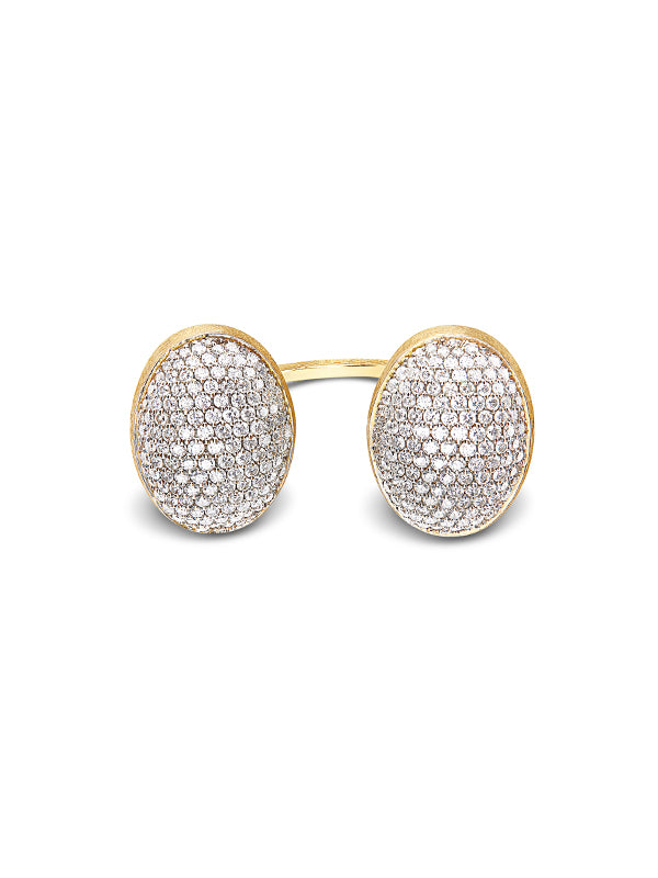Nanis Anello iconico "BUBBLE" con due boules in oro e diamanti (grande) – Nanis Italian Jewels Italy