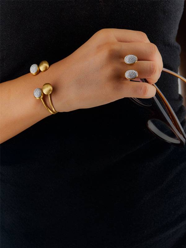 Nanis Anello iconico "BUBBLE" con due boules in oro e diamanti (piccolo) – Nanis Italian Jewels 2025