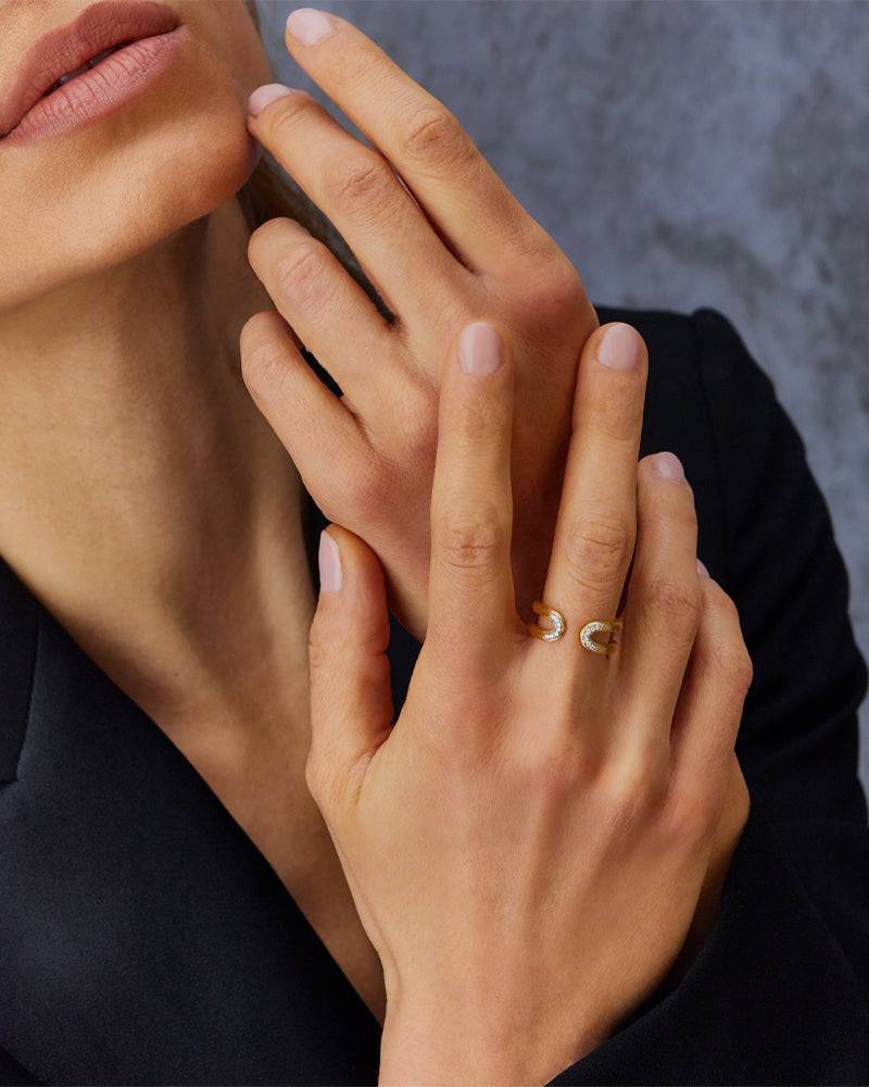 Nanis Anello "LIBERA" aperto in oro e diamanti – Nanis Italian Jewels In Linea