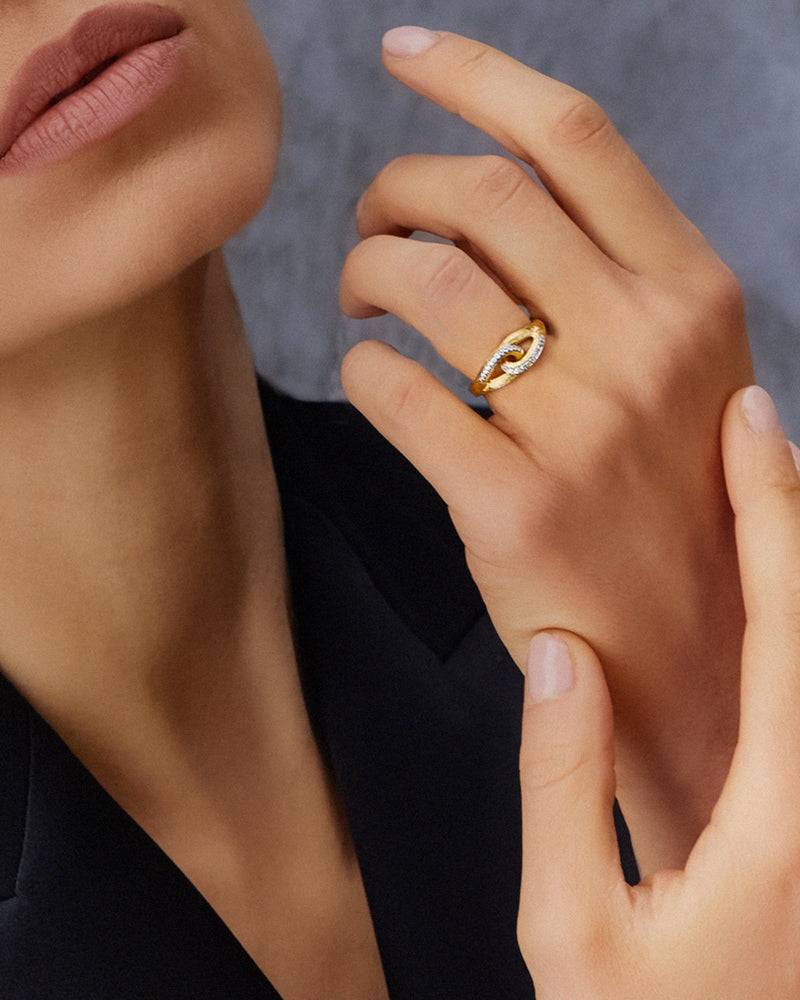 Nanis Anello "LIBERA" intrecciato in oro e diamanti – Nanis Italian Jewels Qualità