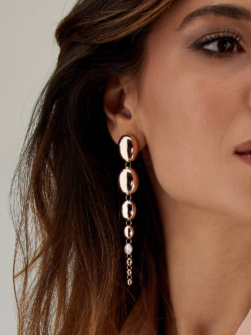Nanis Orecchini "NUVOLE" pendenti con boules degradé in oro rosa e diamanti – Nanis Italian Jewels Spedizione Gratuita