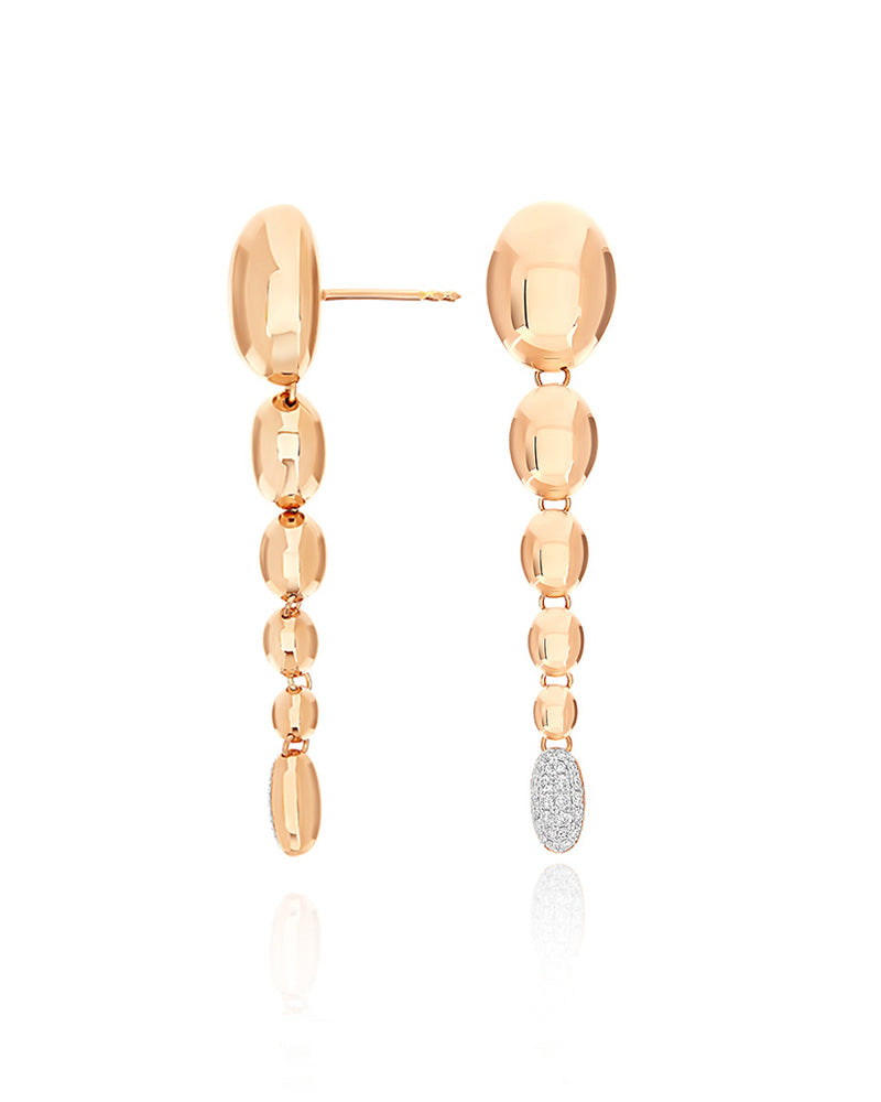 Nanis Orecchini "IVY" pendenti con boules degradé in oro rosa e diamanti – Nanis Italian Jewels Pezzi Unici