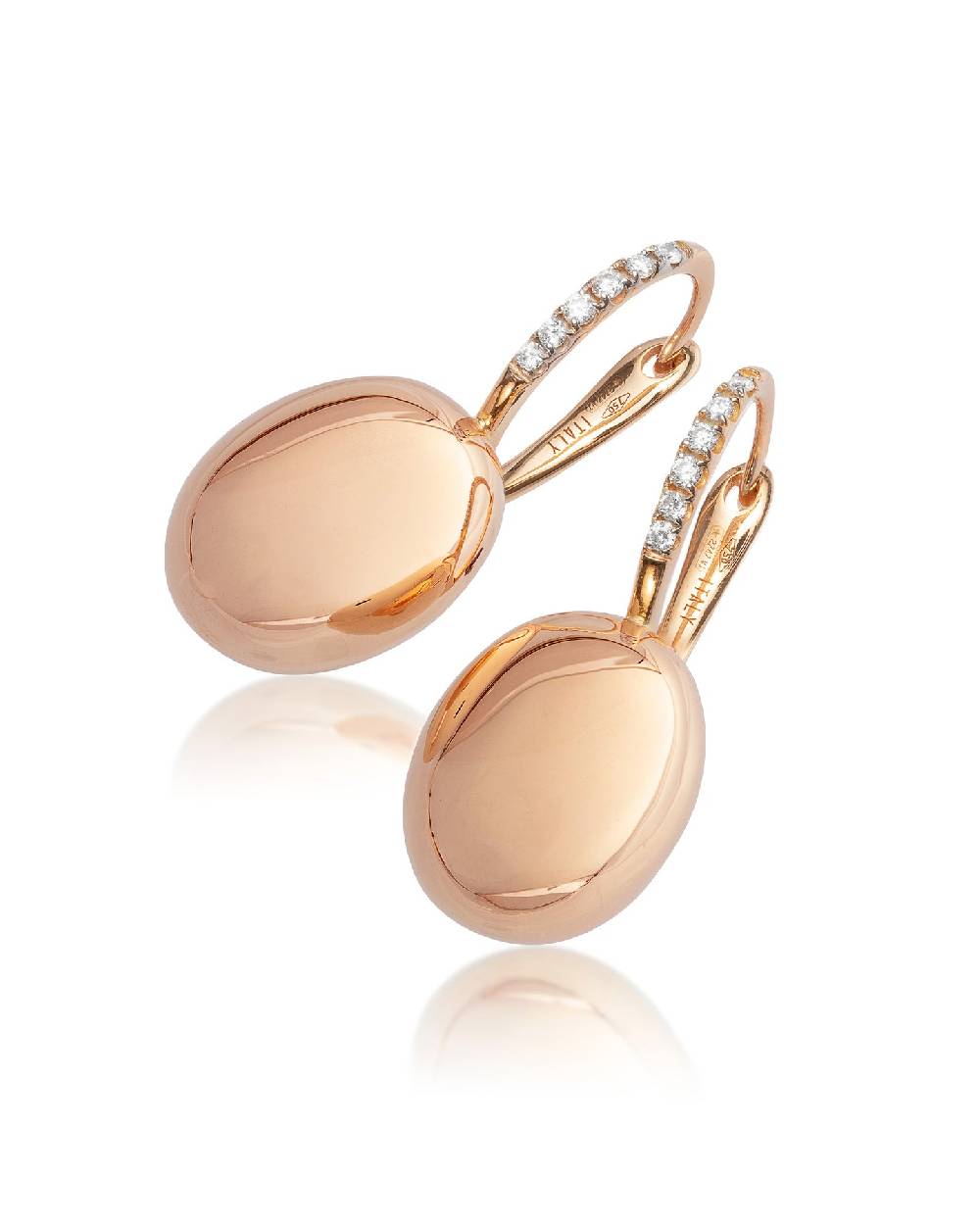 Nanis Orecchini "CILIEGINE" con boules in oro rosa e dettagli di diamanti (m – Nanis Italian Jewels Qualità Garantita