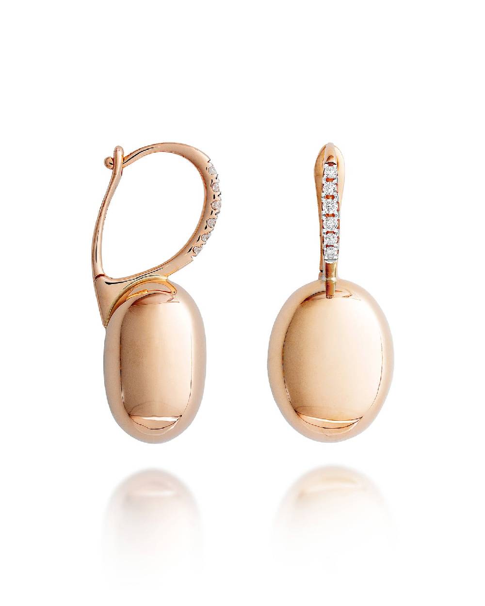 Nanis Orecchini "CILIEGINE" con boules in oro rosa e dettagli di diamanti (m – Nanis Italian Jewels Qualità Garantita