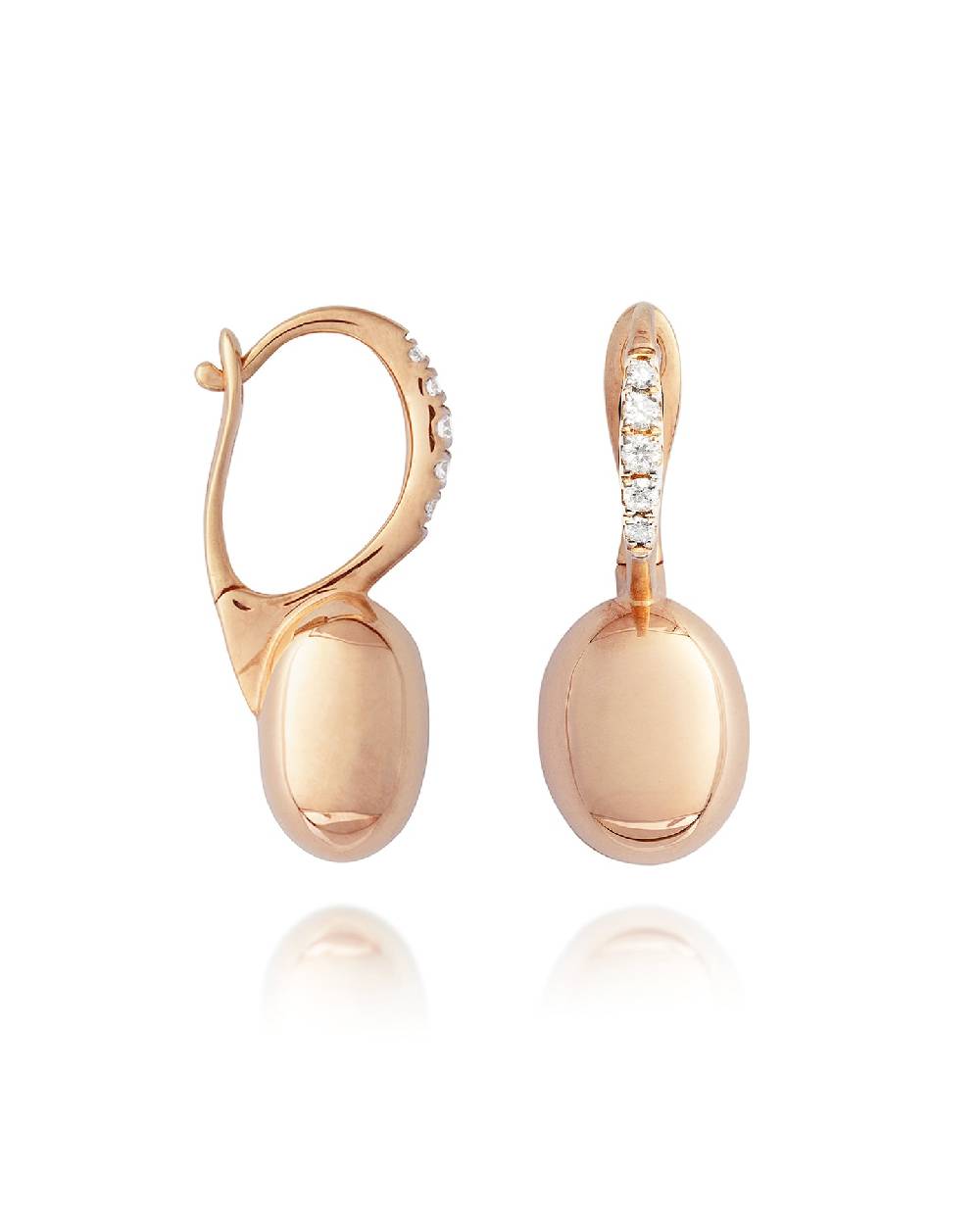 Nanis Orecchini "CILIEGINE" con boules in oro rosa e dettagli di diamanti (p – Nanis Italian Jewels Negozi Online