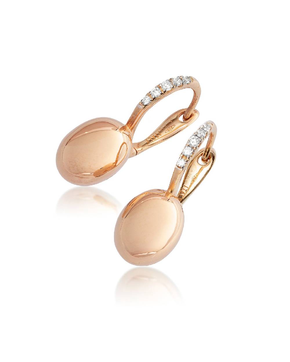 Nanis Orecchini "CILIEGINE" con boules in oro rosa e dettagli di diamanti (p – Nanis Italian Jewels Negozi Online