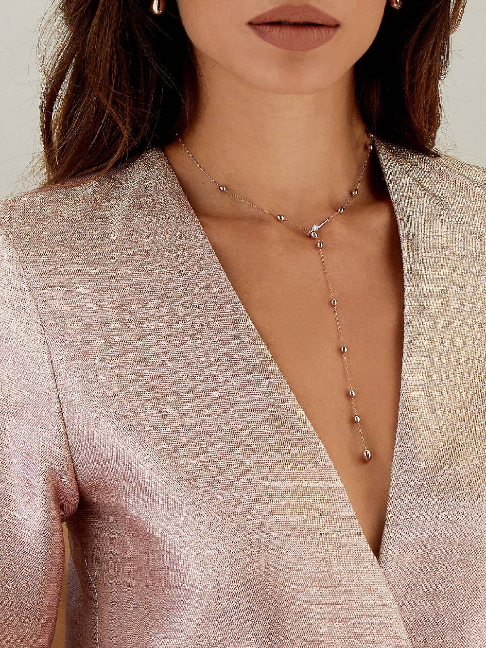 Nanis Collana a Y "SOFFIO" in oro rosa e diamanti – Nanis Italian Jewels Consegna Veloce