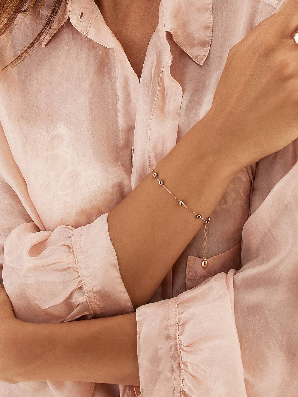 Nanis Bracciale "soffio" con boules in oro rosa – Nanis Italian Jewels Shopping Online