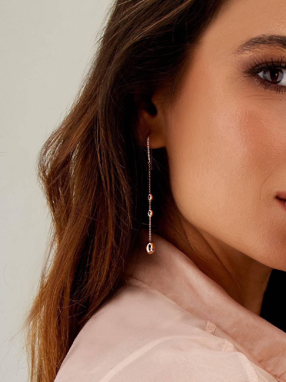 Nanis Orecchini "soffio" pendenti lunghi in oro rosa e diamanti – Nanis Italian Jewels Affare Del Giorno