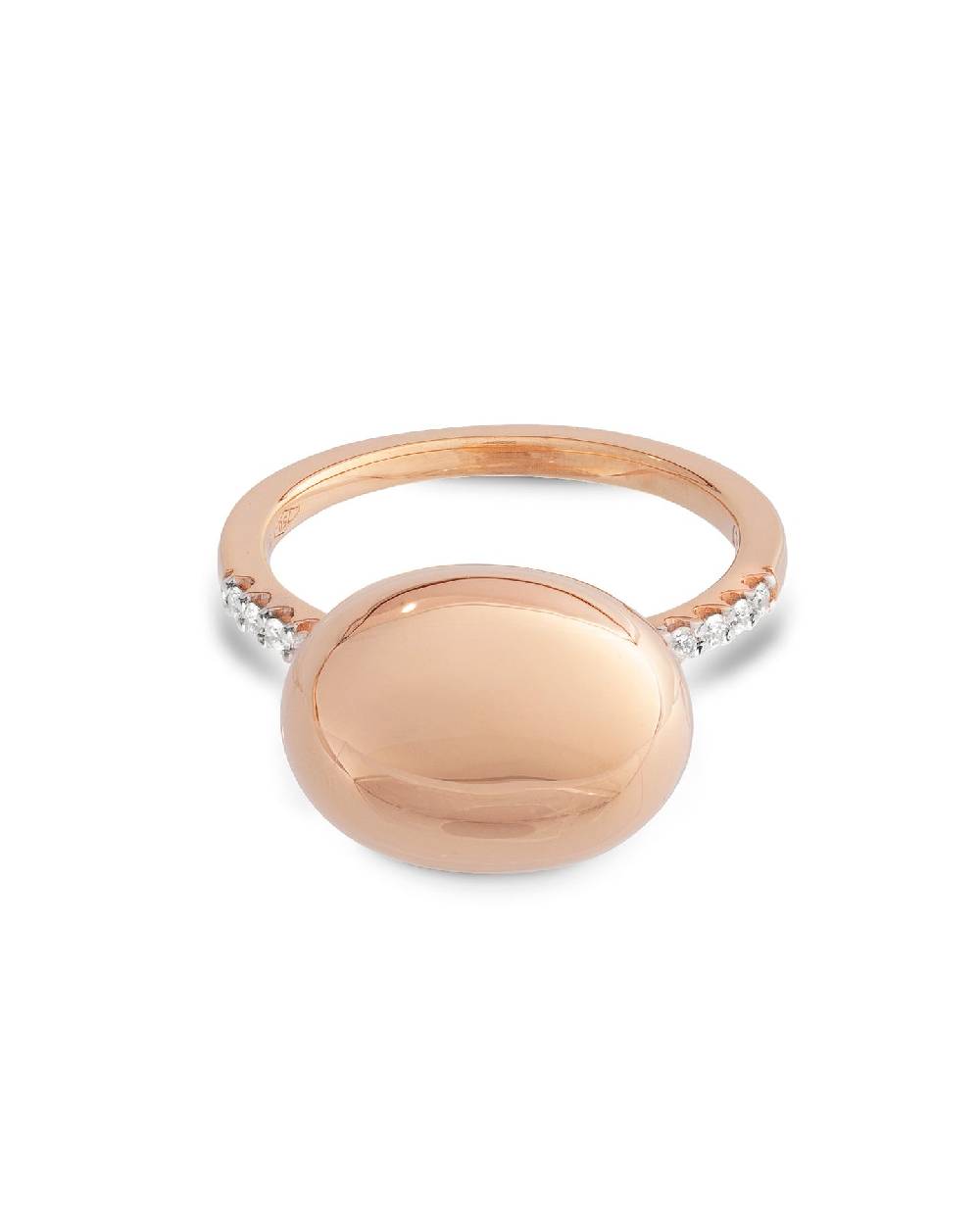Nanis Anello "DANCING ÉLITE" con boule in oro rosa e pavè di diamanti (medio – Nanis Italian Jewels Sottocosto