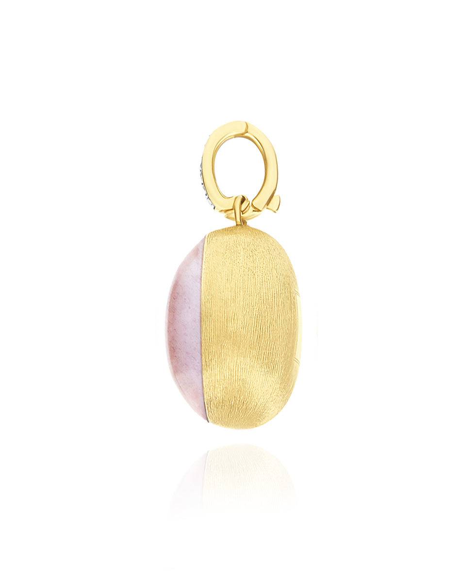 Nanis Charm Rosolio "Boules" in oro inciso, diamanti, cristallo di rocca, qu – Nanis Italian Jewels Vendita Economica
