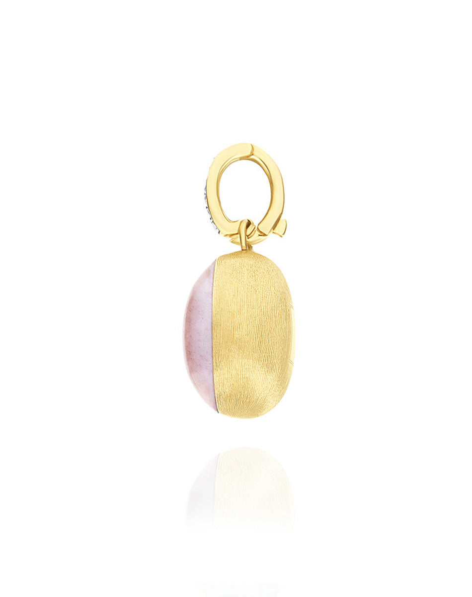 Nanis Charm Rosolio "Boules" in oro inciso, diamanti, cristallo di rocca, qu – Nanis Italian Jewels Saldi Di Fabbrica