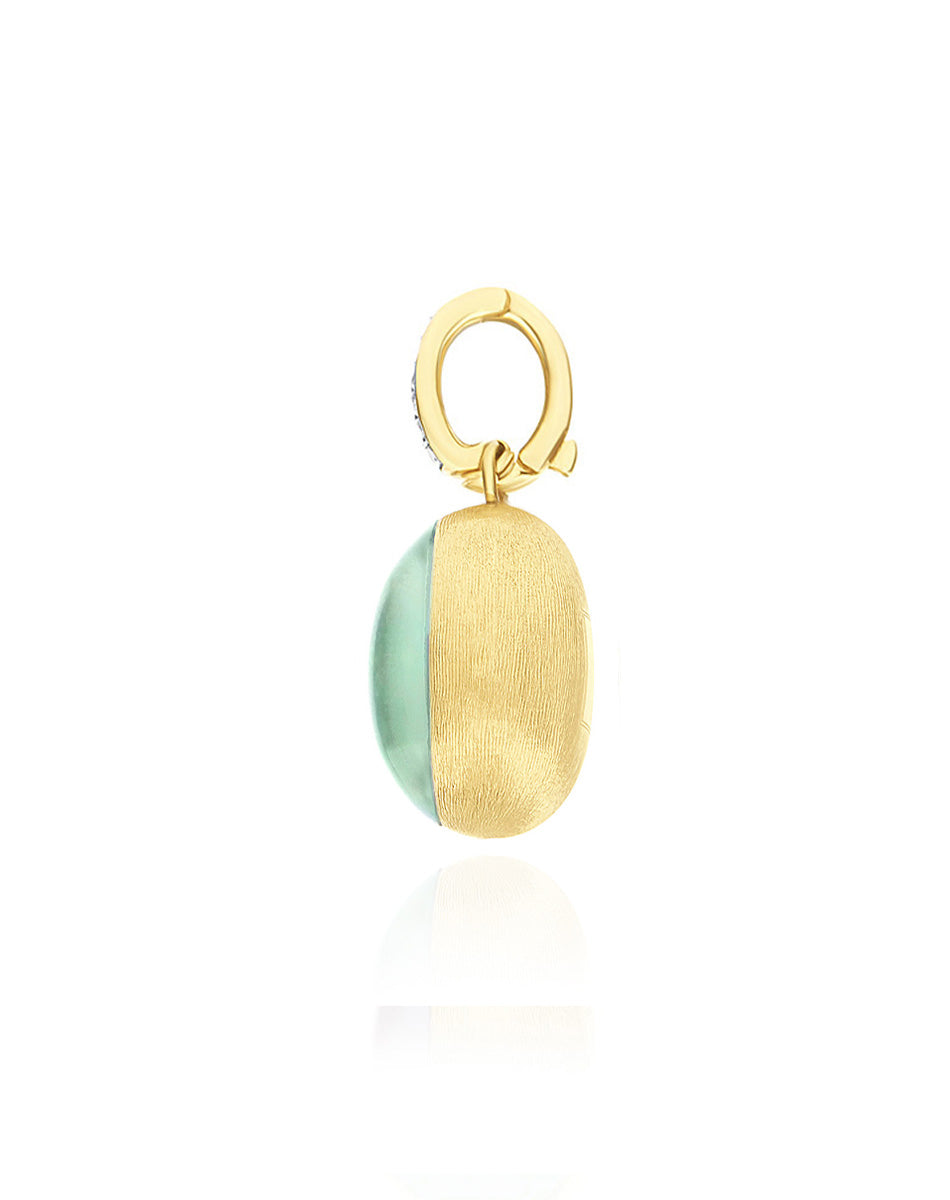 Nanis Charm Lattementa "Boules" in oro inciso, diamanti, cristallo di rocca – Nanis Italian Jewels Negozio