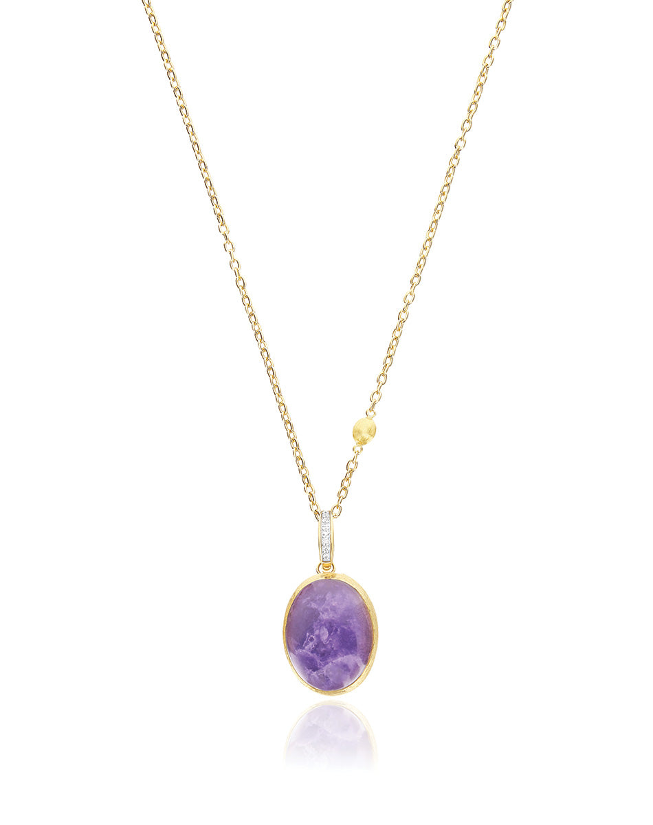 Nanis Charm Violetta "Boules" in oro inciso, diamanti, lepidolite e madreper – Nanis Italian Jewels Nuova