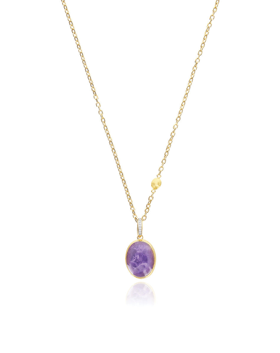 Nanis Charm Violetta "Boules" in oro inciso, diamanti, lepidolite e madreper – Nanis Italian Jewels Moda