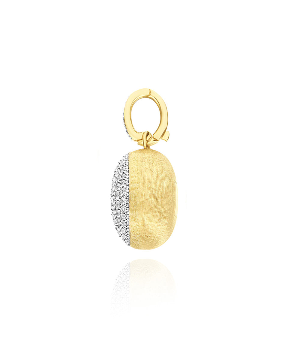 Nanis Charm "Boules" in oro inciso e pavè di diamanti (medio) – Nanis Italian Jewels Promozione