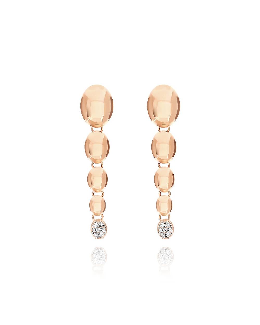 Nanis Orecchini "nuvolette" pendenti con boules degradé in oro rosa e diaman – Nanis Italian Jewels