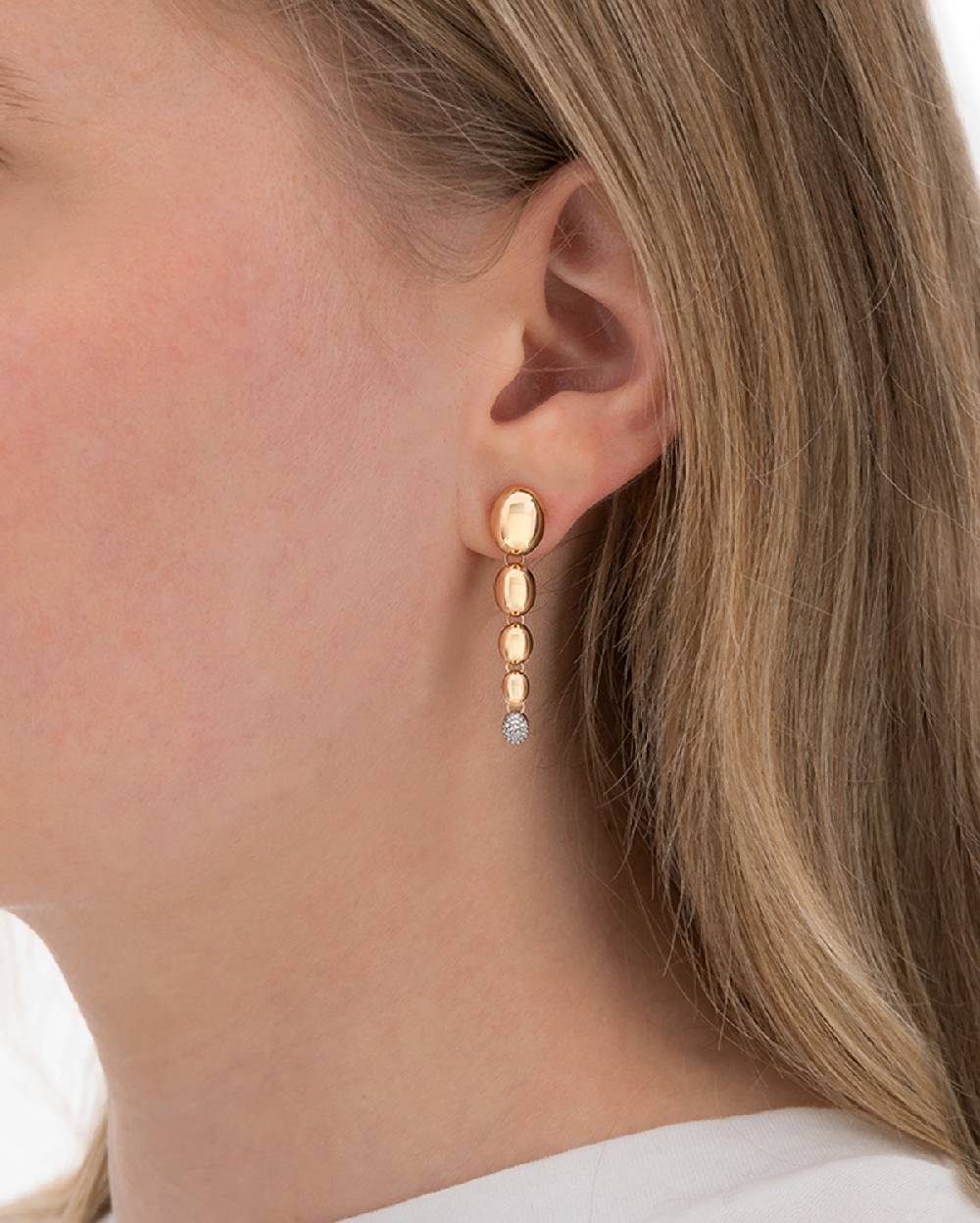 Nanis Orecchini "nuvolette" pendenti con boules degradé in oro rosa e diaman – Nanis Italian Jewels Offerte
