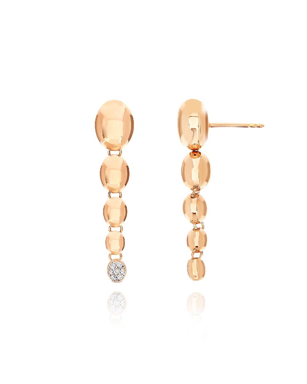 Nanis Orecchini "nuvolette" pendenti con boules degradé in oro rosa e diaman – Nanis Italian Jewels Offerte