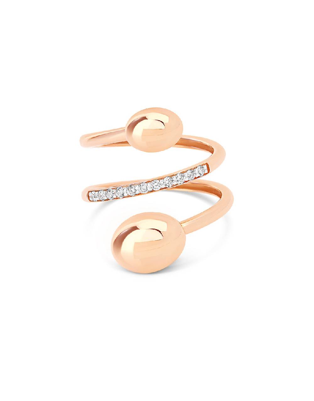 Nanis Anello contrariè "DANCING ÉLITE" in oro rosa e diamanti – Nanis Italian Jewels 2025