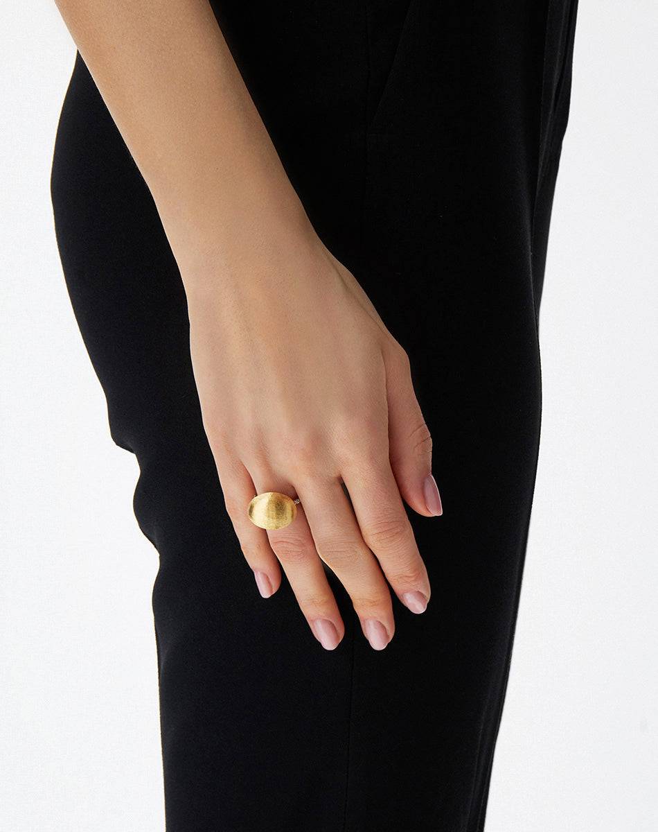 Nanis Anello "Boules" in oro inciso e diamanti (grande) – Nanis Italian Jewels Negozi Online