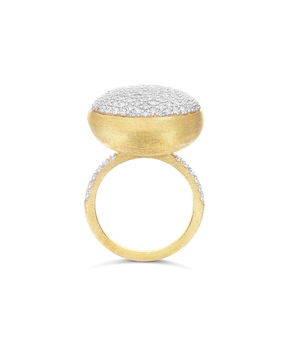 Nanis Anello "Boules" in oro inciso e pavè di diamanti (grande) – Nanis Italian Jewels Promozione Limitata