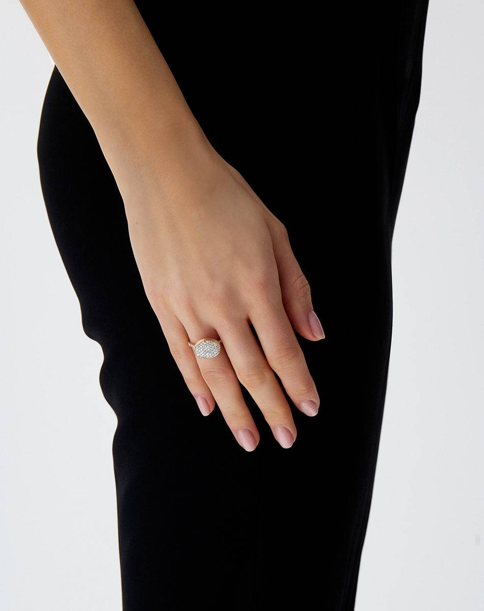 Nanis Anello "Boules" in oro inciso e pavè di diamanti (medio) – Nanis Italian Jewels Fino Al -60%