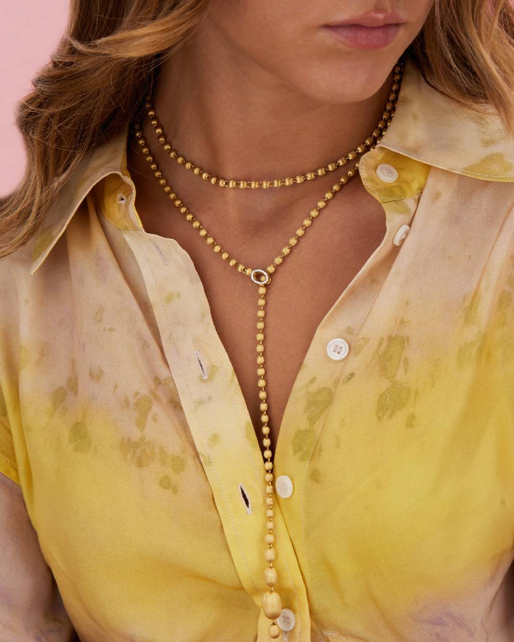 Nanis Collana iconica "IVY slim" convertibile con boules in oro incise a man – Nanis Italian Jewels Sottocosto