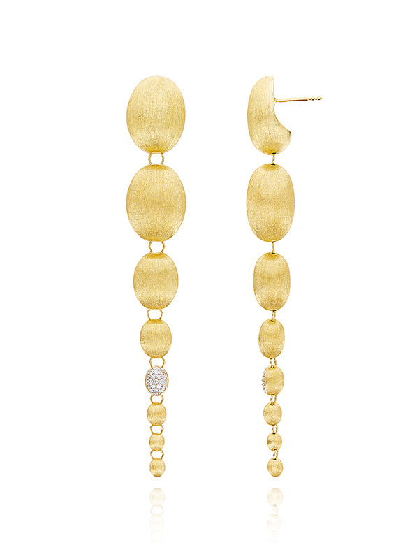 Nanis Orecchini "NUVOLE" con boules degradè grandi in oro e diamanti – Nanis Italian Jewels Presa