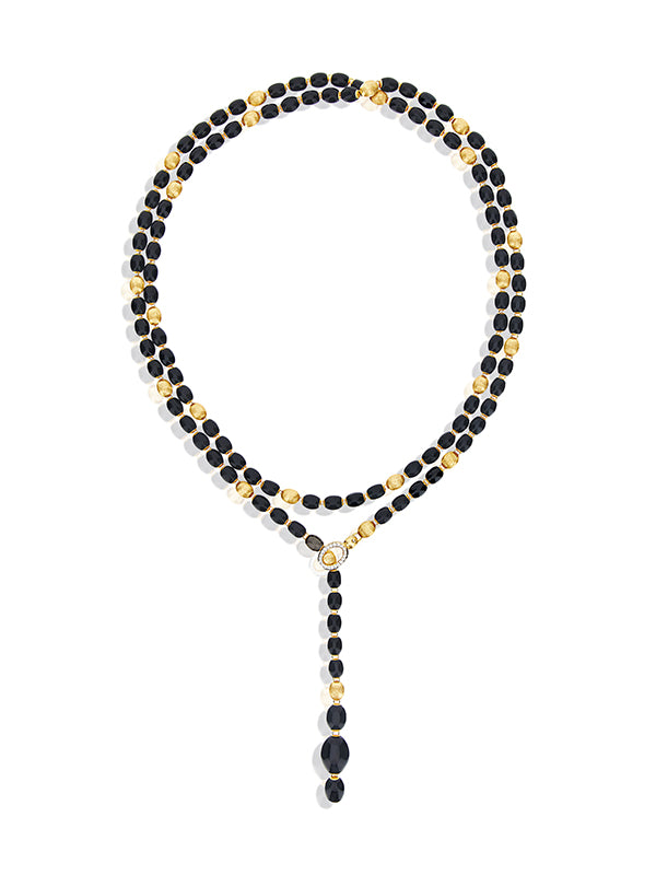 Nanis Collana statement IVY "MYSTERY BLACK" convertibile in oro, diamanti e – Nanis Italian Jewels In Vendita