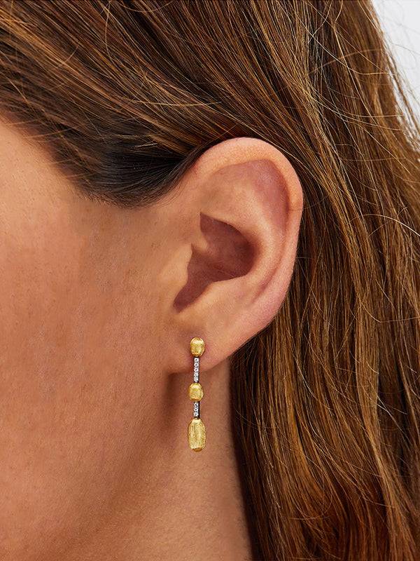 Nanis Orecchini "DANCING ÉLITE" pendenti incisi a mano in oro e diamanti – Nanis Italian Jewels Spedizione Gratuita