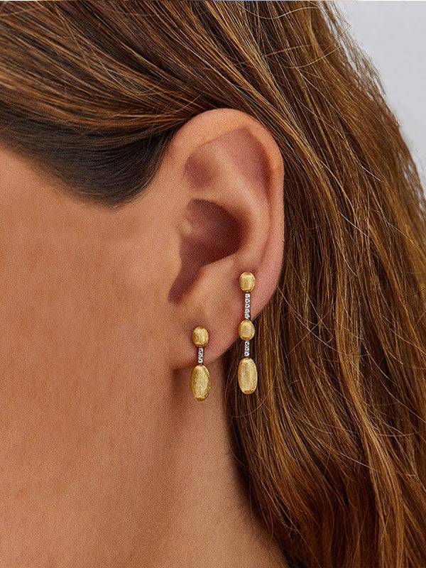 Nanis Orecchini "DANCING ÉLITE" pendenti incisi a mano in oro e diamanti – Nanis Italian Jewels Spedizione Gratuita