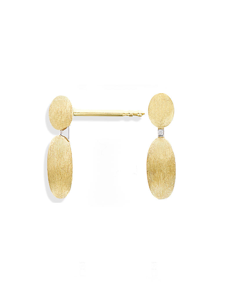 Nanis Orecchini "DANCING ÉLITE" pendenti piccoli incisi a mano in oro e diam – Nanis Italian Jewels Pezzi Unici