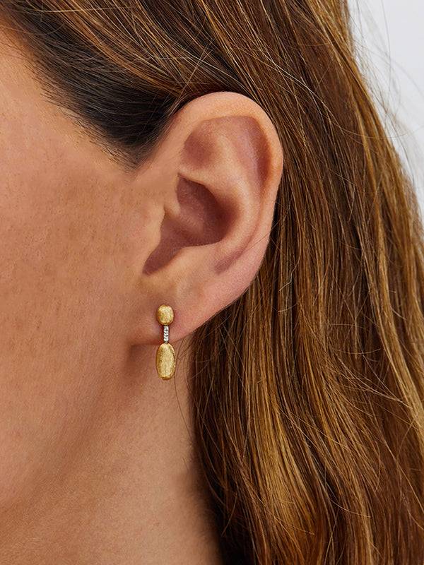 Nanis Orecchini "DANCING ÉLITE" pendenti essenziali incisi a mano in oro e d – Nanis Italian Jewels Soddisfazione Garantita