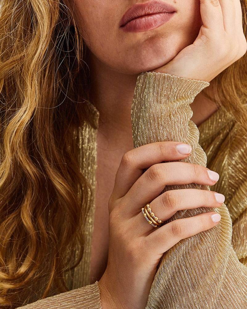 Nanis Anello "DANCING ÉLITE" a tripla fascia in oro e diamanti – Nanis Italian Jewels Affare Del Giorno